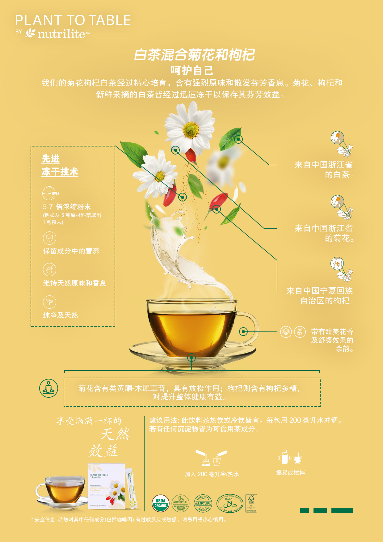 Plant To Table by Nutrilite 白茶混合菊花和枸杞饮料